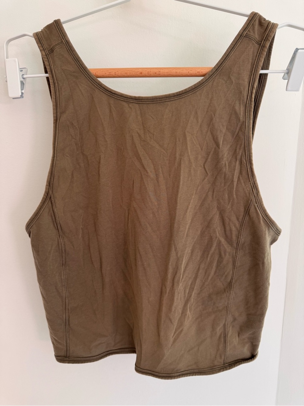 Lululemon Olive Green Women’s Tank Top - Casual Scoop Neck twist back 4